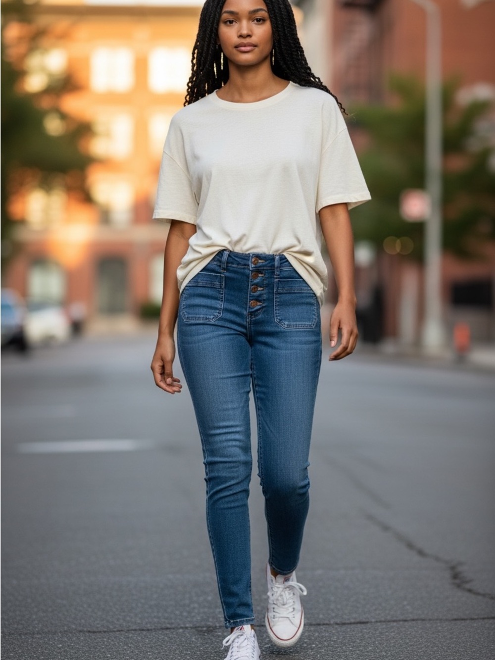 Judy Blue High-Rise Button-Fly Ankle Skinny Jeans - Blue